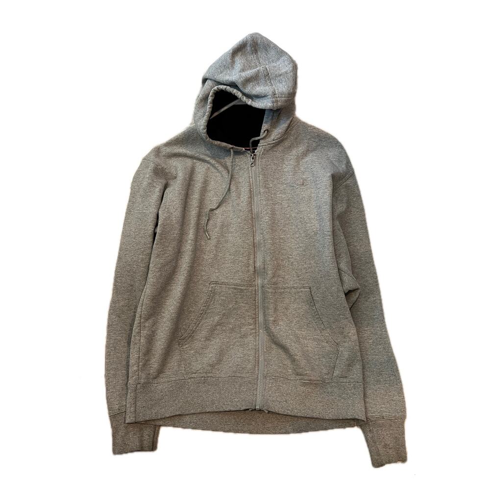 Champion Zip Up Gray Hoodie Mens Large